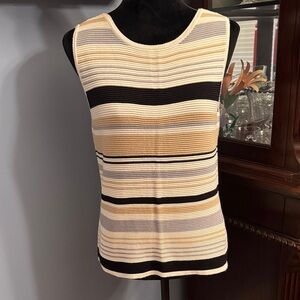 Rib Knit neutral striped sweater